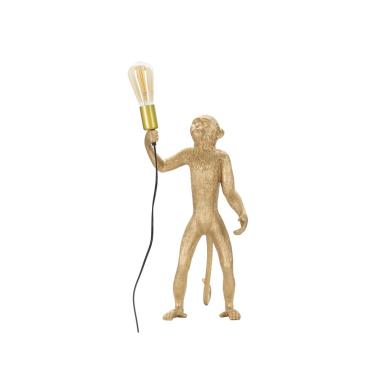 Lampada da tavolo monkey oro cm 26x34x55