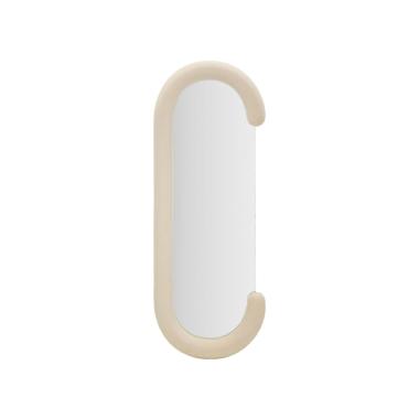 Specchio da muro chantal velluto crema cm 60x7x160 (misura specchio cm 45x140)