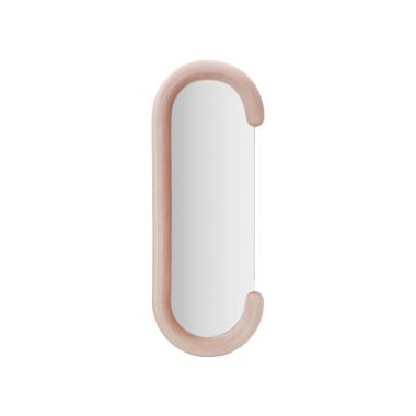 Specchio da muro chantal velluto rosa cm 60x7x160 (misura specchio cm 45x140)