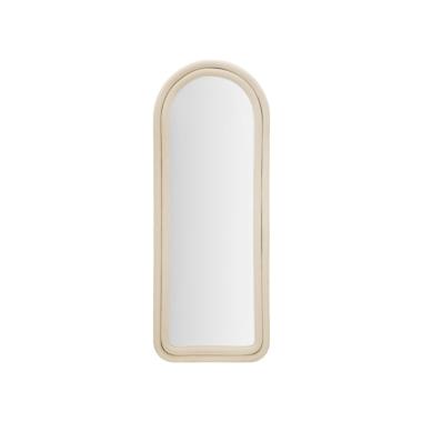 Specchio da muro cloe velluto crema cm 60x4x160 (misura specchio cm 45x145)