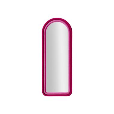 Specchio da muro cloe velluto fucsia cm 60x4x160 (misura specchio cm 45x145)