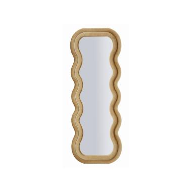 Specchio da muro emily velluto oro cm 60x6x160 (misura specchio cm 42x144)