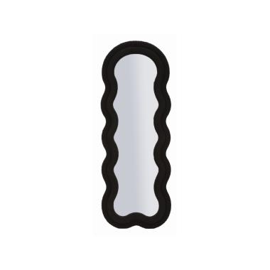 Specchio da muro teddy nero cm 60x4x160 (misura specchio cm 39x137)