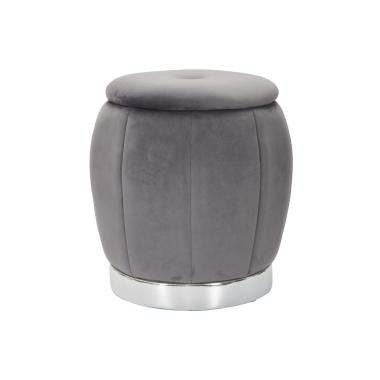 Puff/contenitore paris grigio/silver cm Ø 43x43