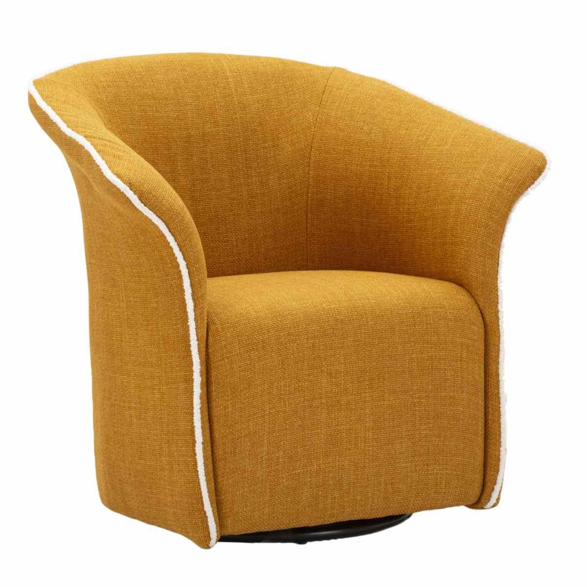 Poltrona girevole siena senape cm 83,5x66x80 (seduta altezza cm 42)