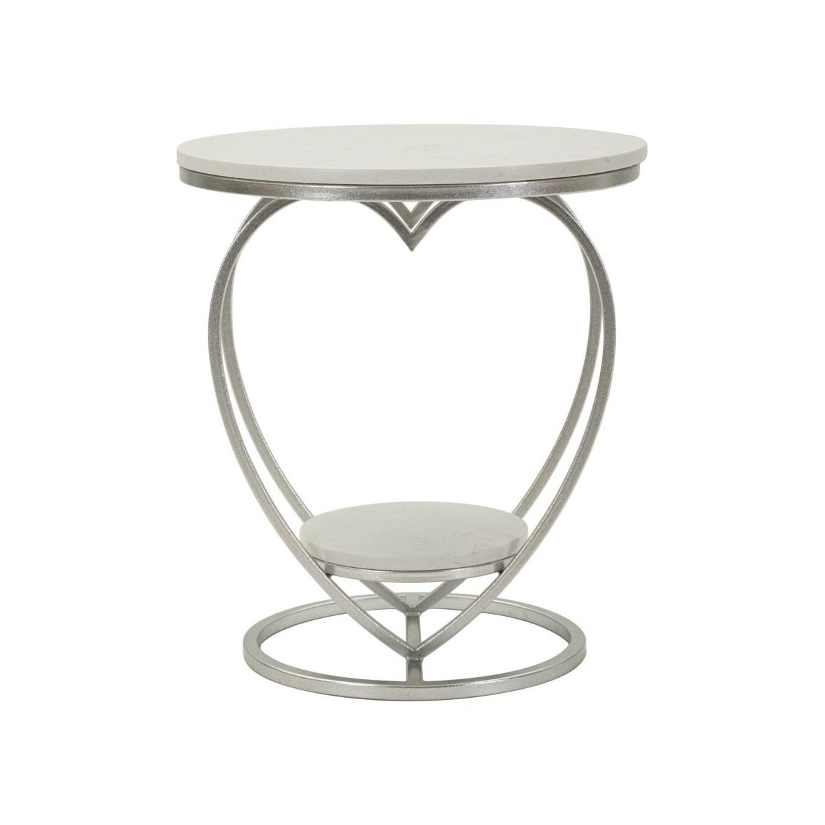 Tavolinetto heart argento cm Ø 40x45,5