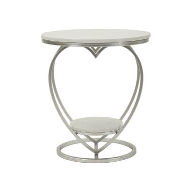 Tavolinetto heart argento cm Ø 40x45,5