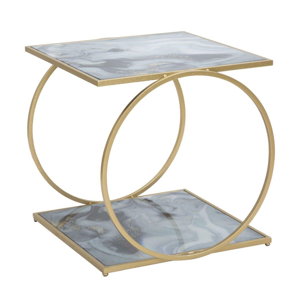 Tavolinetto glam 2 level cm 52,5x50x51