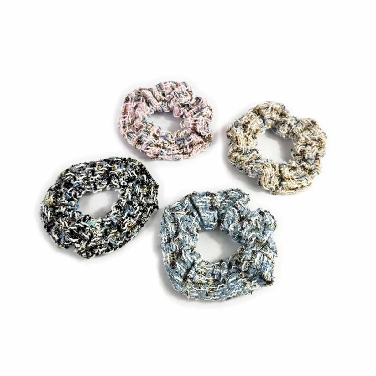 Elastico per capelli scrunchies Tweedy donna in lana Le Kikke