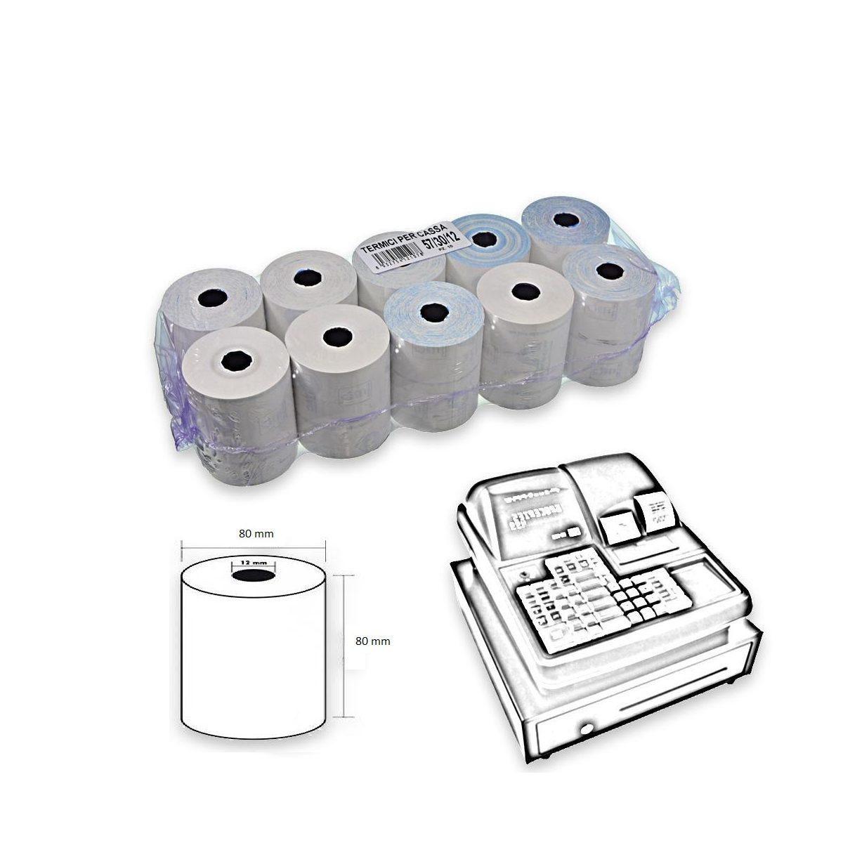Rotolo carta termica omologata 80x80x12 mm BPA Free