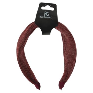 Cerchietto in tessuto a costine bordeaux RG Romeo Gigli