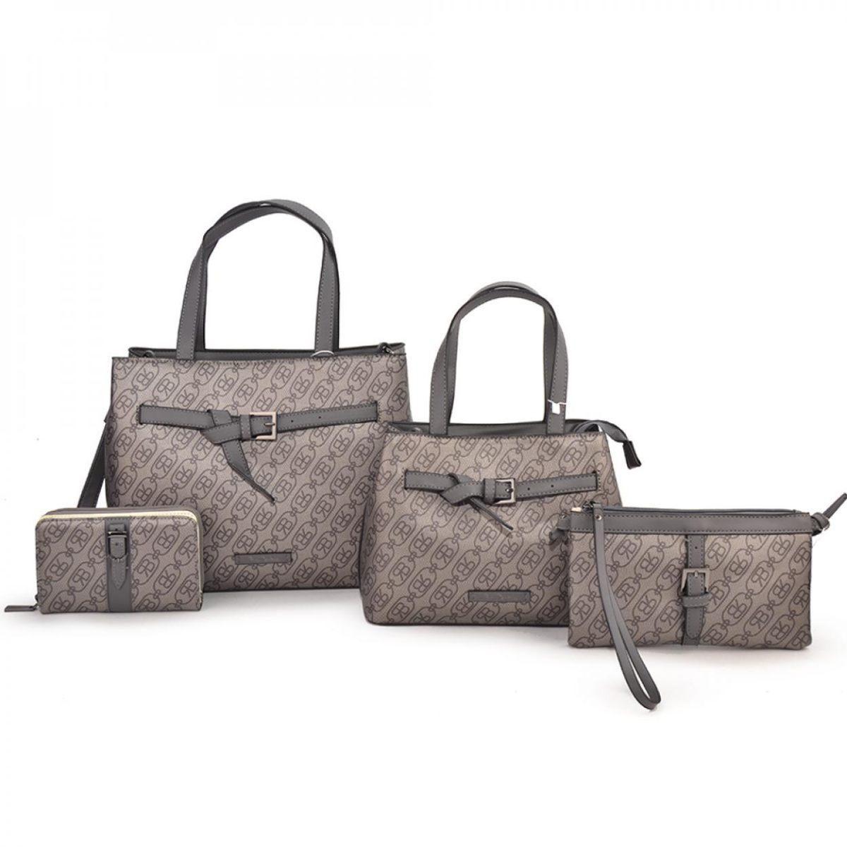 Set 4 pezzi donna bauletto L, bauletto M, pochette e portafoglio Renato Balestra