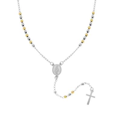Collana Rosario cm 50 con Palline colore Oro mm 3 in ACCIAIO