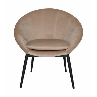 Poltrona in velluto cally crema 62x76xh77 cm
