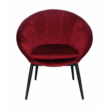 Poltrona in velluto cally bordeaux 62x76xh77 cm