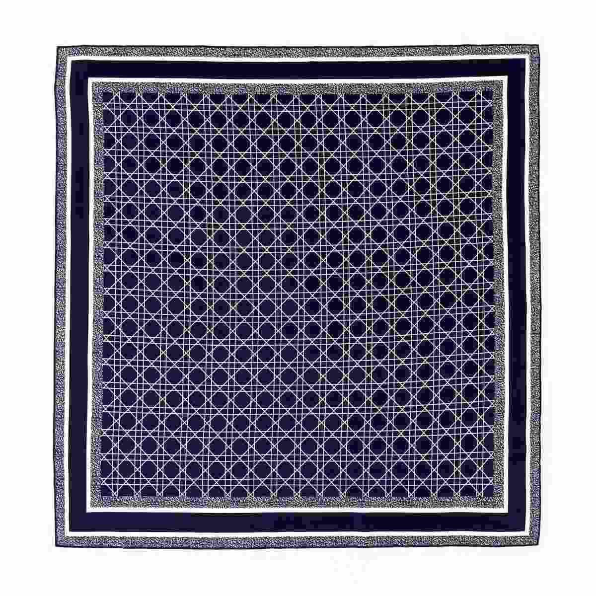 Foulard donna in seta fantasia geometrica e cornice Capoverde