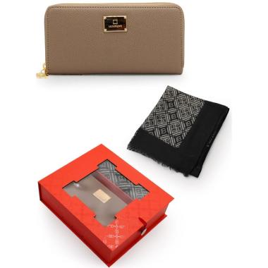 Set donna portafoglio e sciarpa in confezione regalo Laura Biagiotti