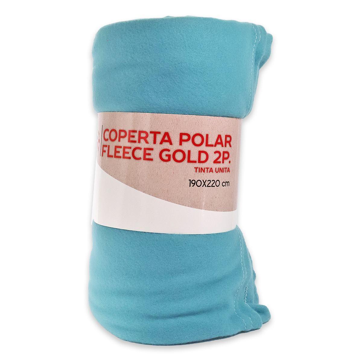 Coperta polar fleece gold tinta unita 190x220 cm