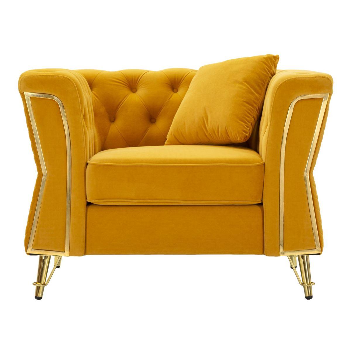 Poltrona emy senape c/cuscino cm 104x83x76