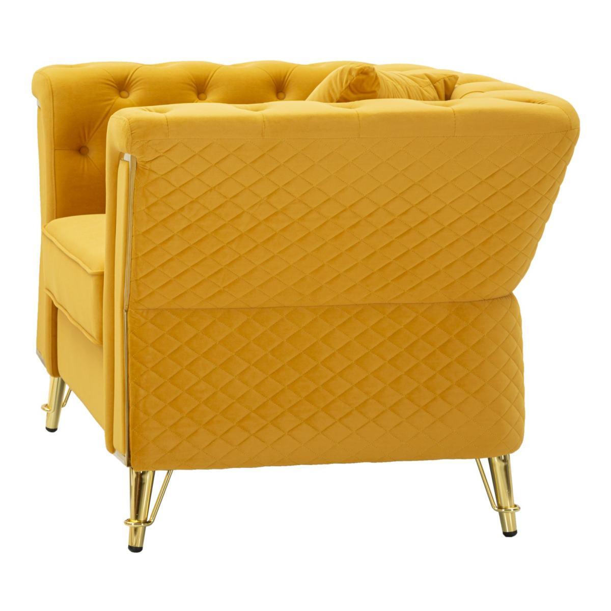 Poltrona emy senape c/cuscino cm 104x83x76