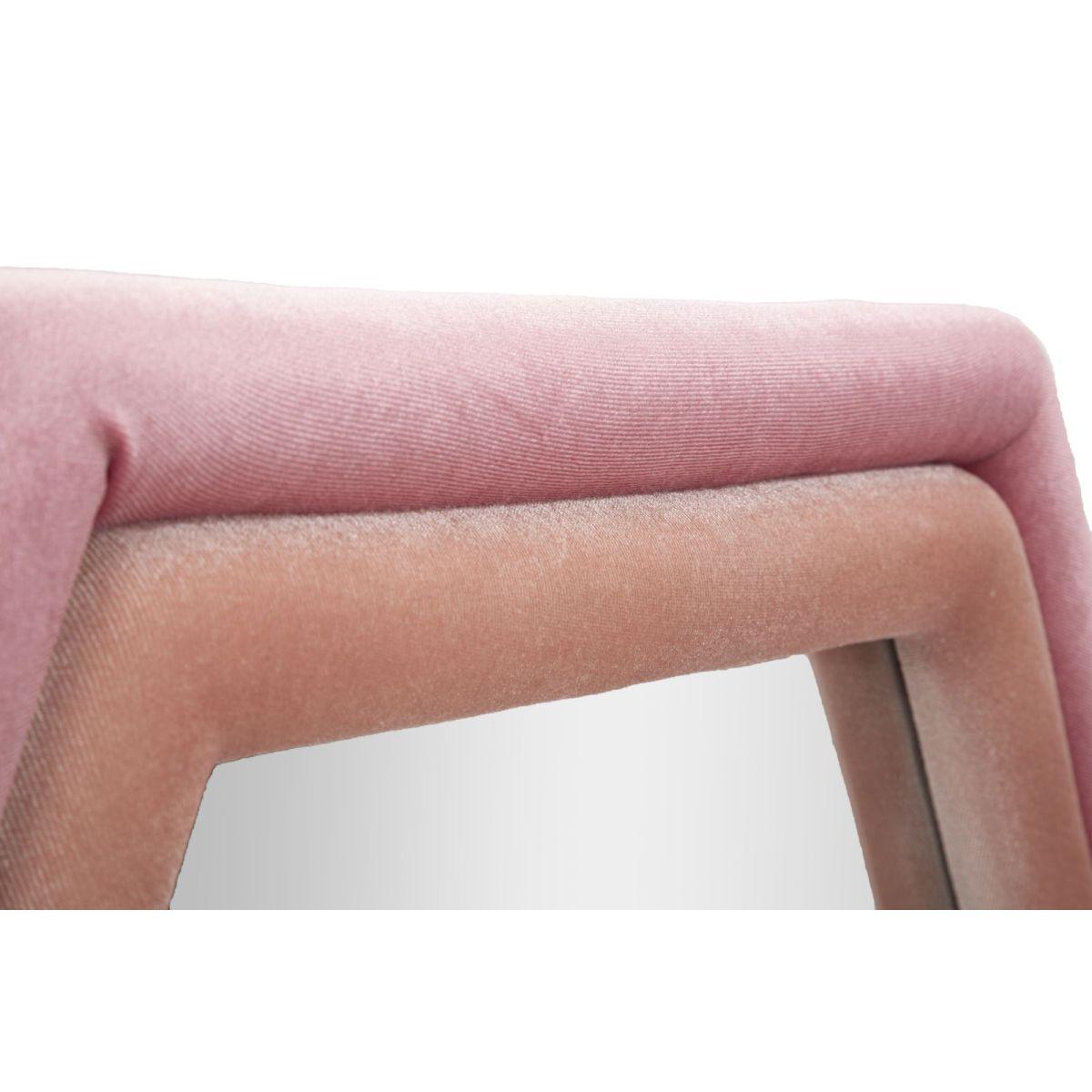 Specchio da muro tony velluto rosa/mix cm 75x4x80 (misura specchio cm 58x65)