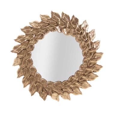 Specchio da muro glam petal rame cm Ø 73x5