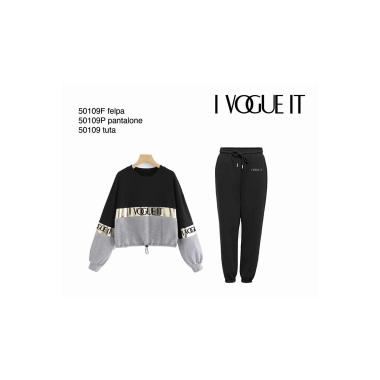 Tuta donna felpa corta e pantalone I Vogue It