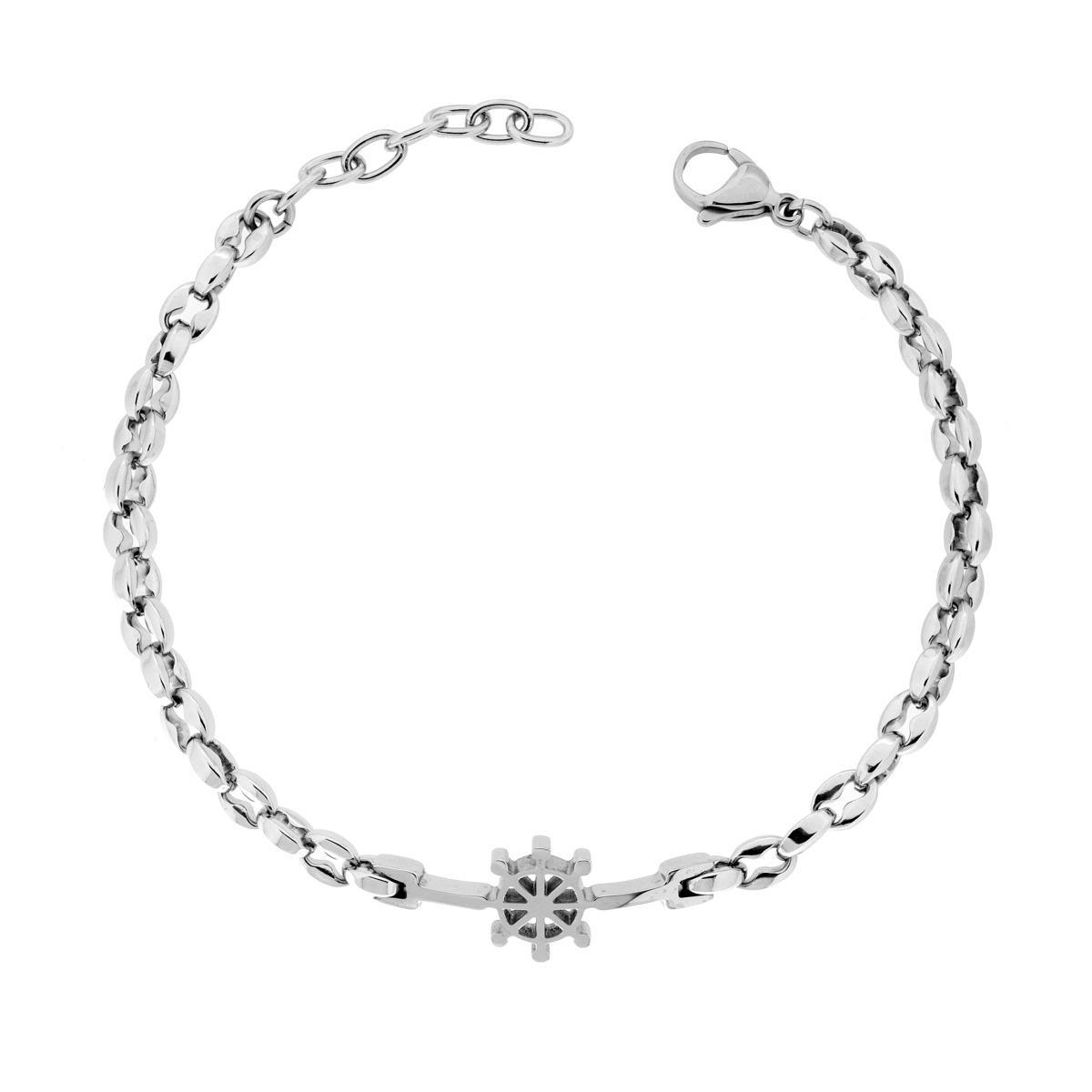 Bracciale Catena Marinara con Timone in ACCIAIO