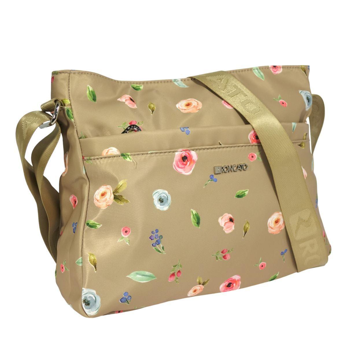 Borsa donna tracolla stampa floreale in sintetico Roncato