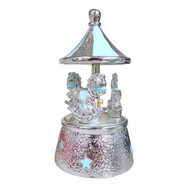 Giostra con cavalli azzurro bimbo Bagutta