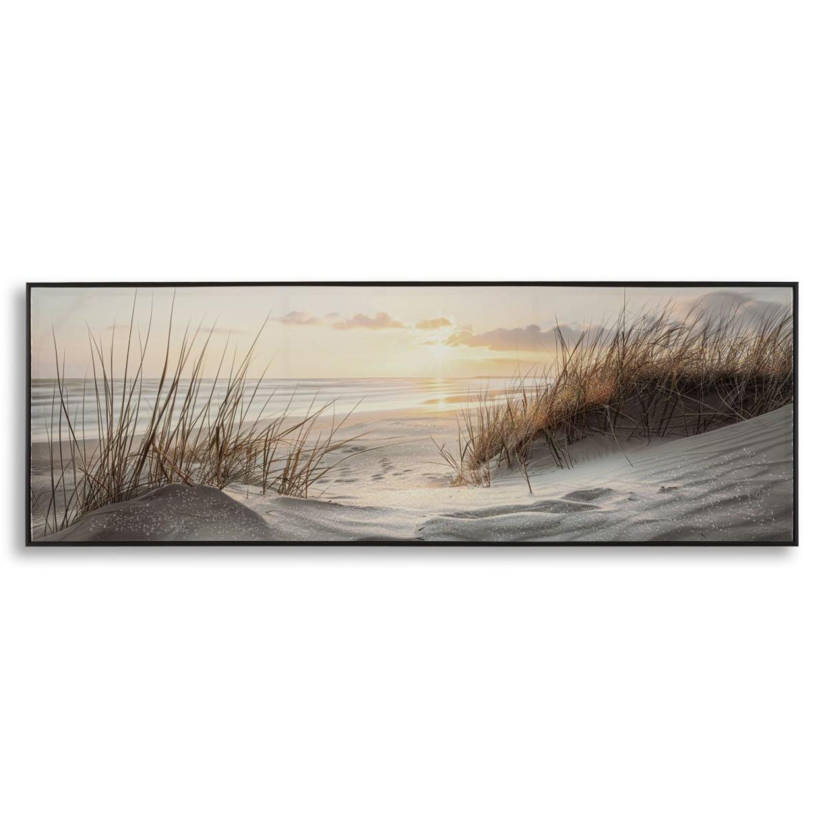 Stampa dipinta su tela laccata beach c/cornice -a- cm 152x4x52
