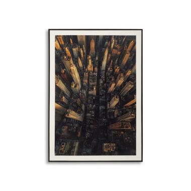 Stampa su tela laccata new york c/cornice -a- cm 72x4x102