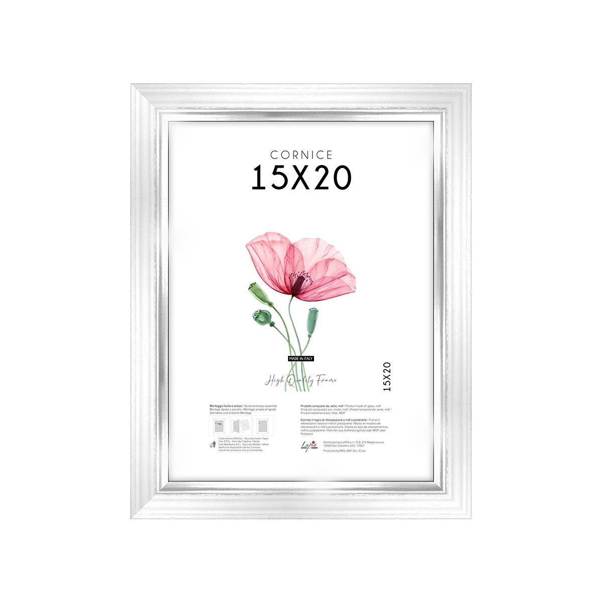Cornice portafoto White Silver 15x20 cm Lupia