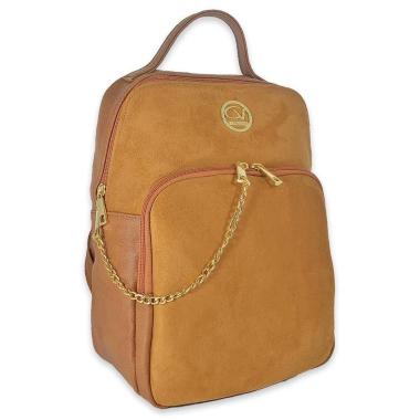 Zaino in camoscio colore grigio Capoverde Made in Italy