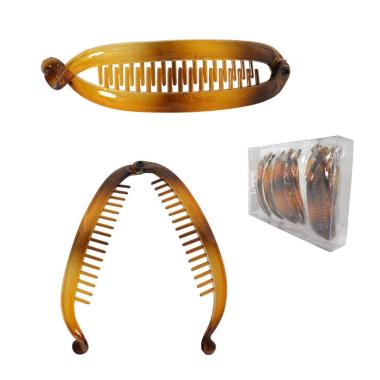 Clip per capelli a banana in plastica tartarugata Lillà