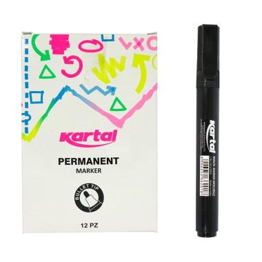 Marker pen permanent nero punta tonda 12 pz