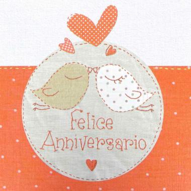 Biglietto auguri felice anniversario 16x16 cm