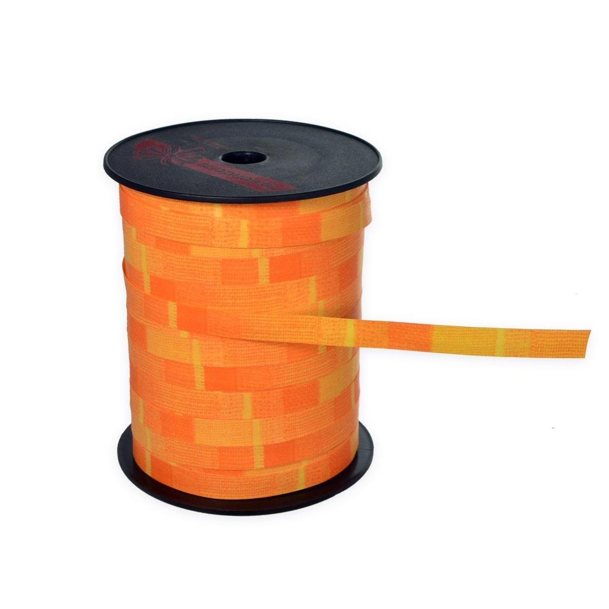 Rocchetto nastro fantasia  arancio mm.10 x 250 mt.