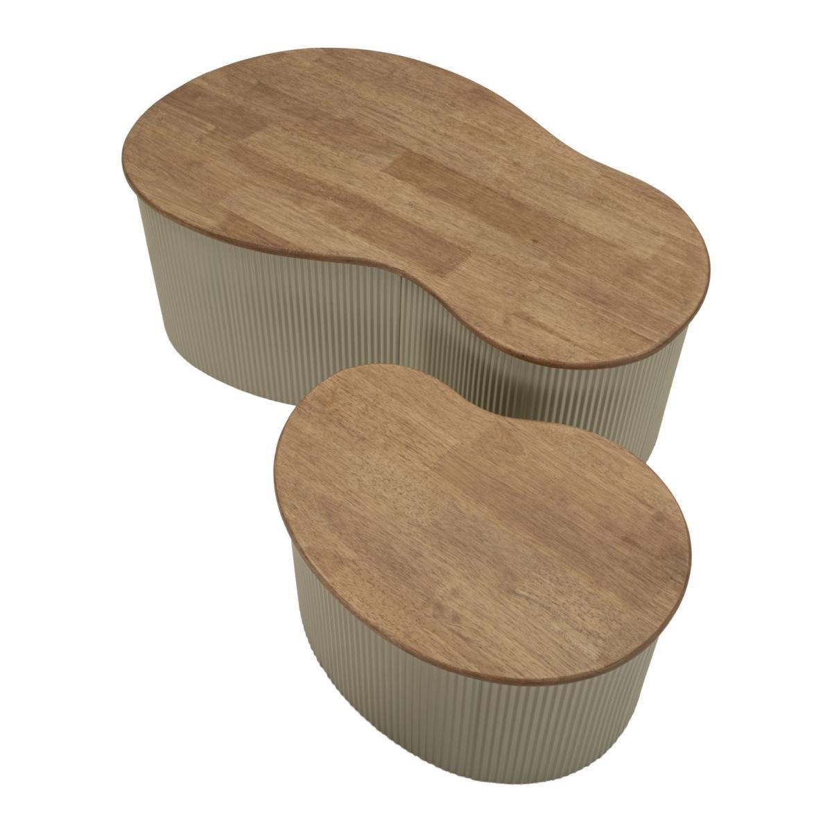 Tavolini da caffe' frankfurt coppia bianchi cm 87x53x32-50x35x28