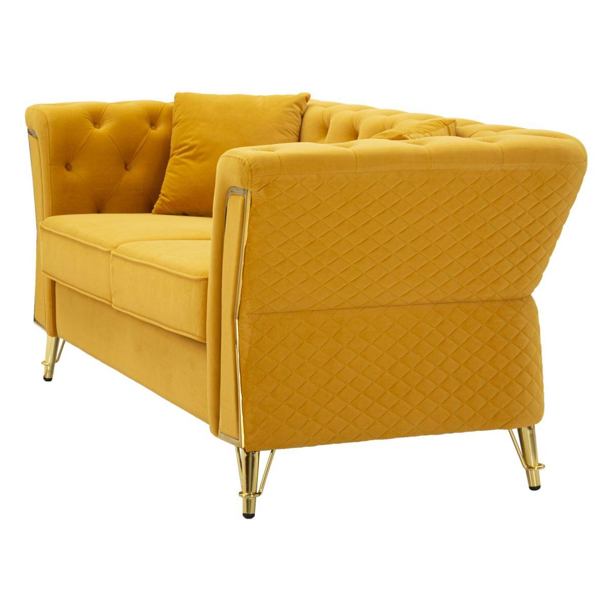 Divano emy senape c/cuscini cm 162x83x76