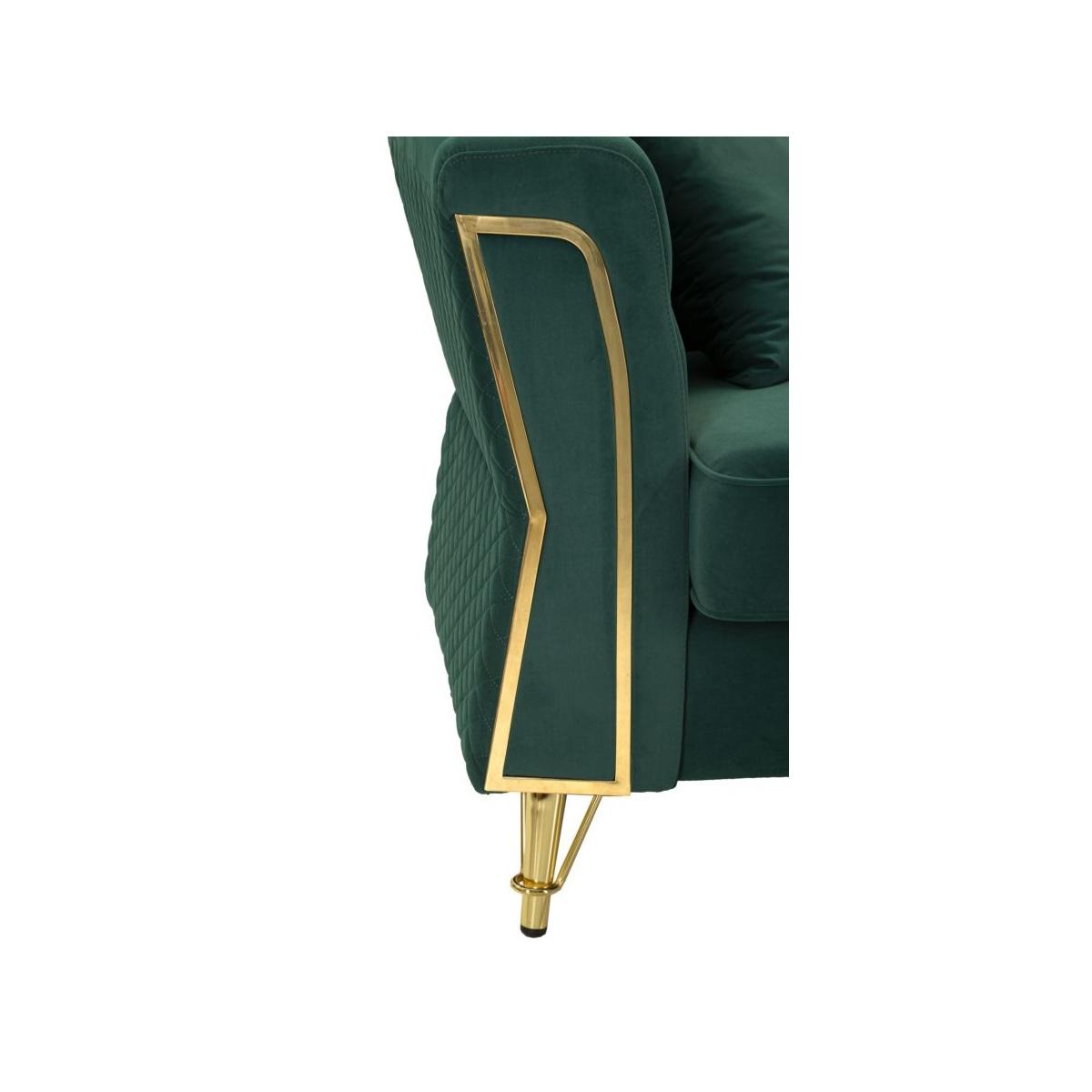 Divano emy verde c/cuscini cm 162x83x76