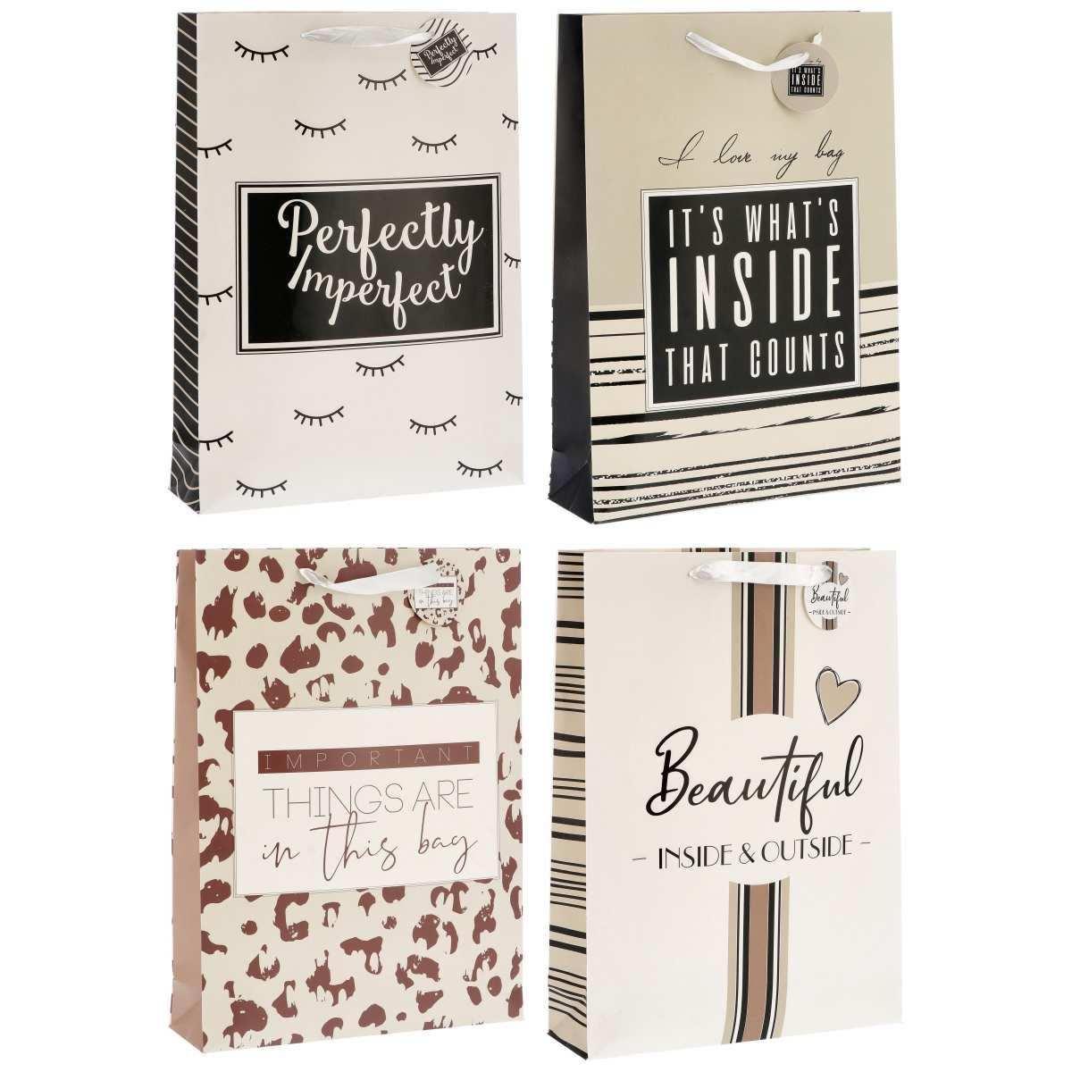 Shopper in carta 33 x 10 x h.46 cm scritte shopping