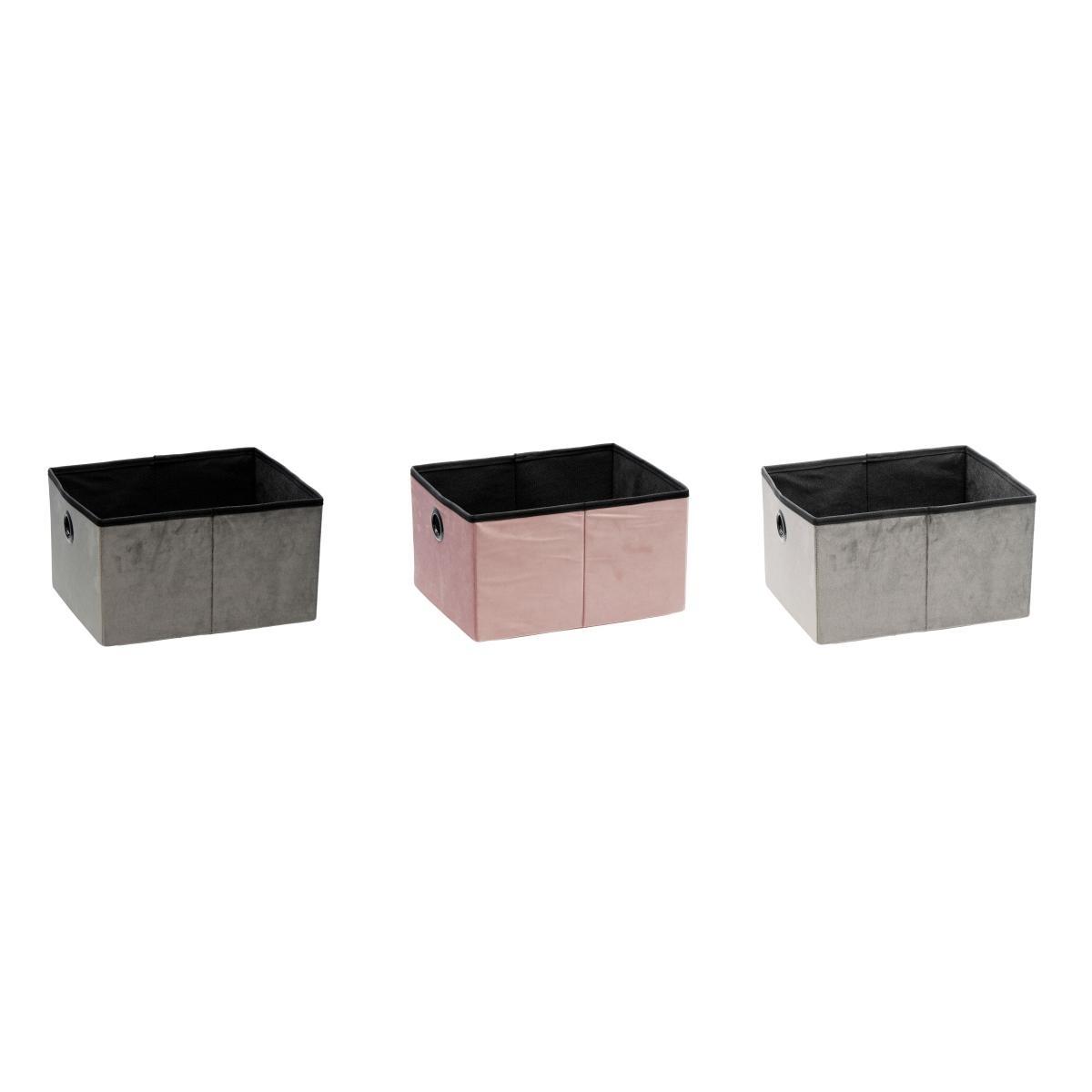 Contenitore rettangolare in velluto 32x26xh.18 cm