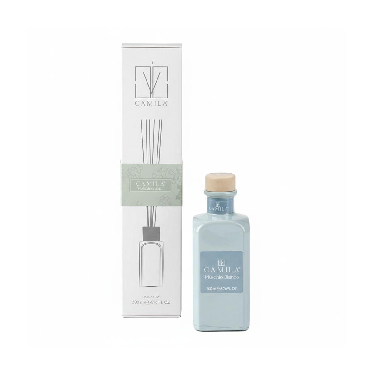 Diffusore Elegance 200 ml carta da zucchero fragranza muschio bianco Camilia