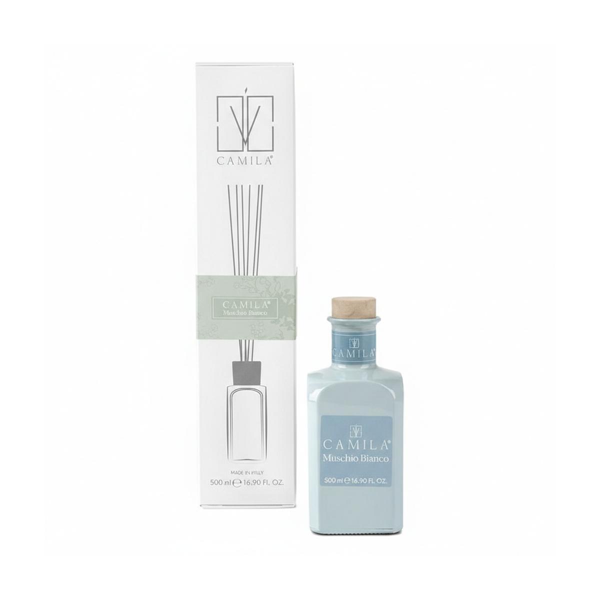 Diffusore Elegance 500 ml carta da zucchero fragranza muschio bianco Camilia
