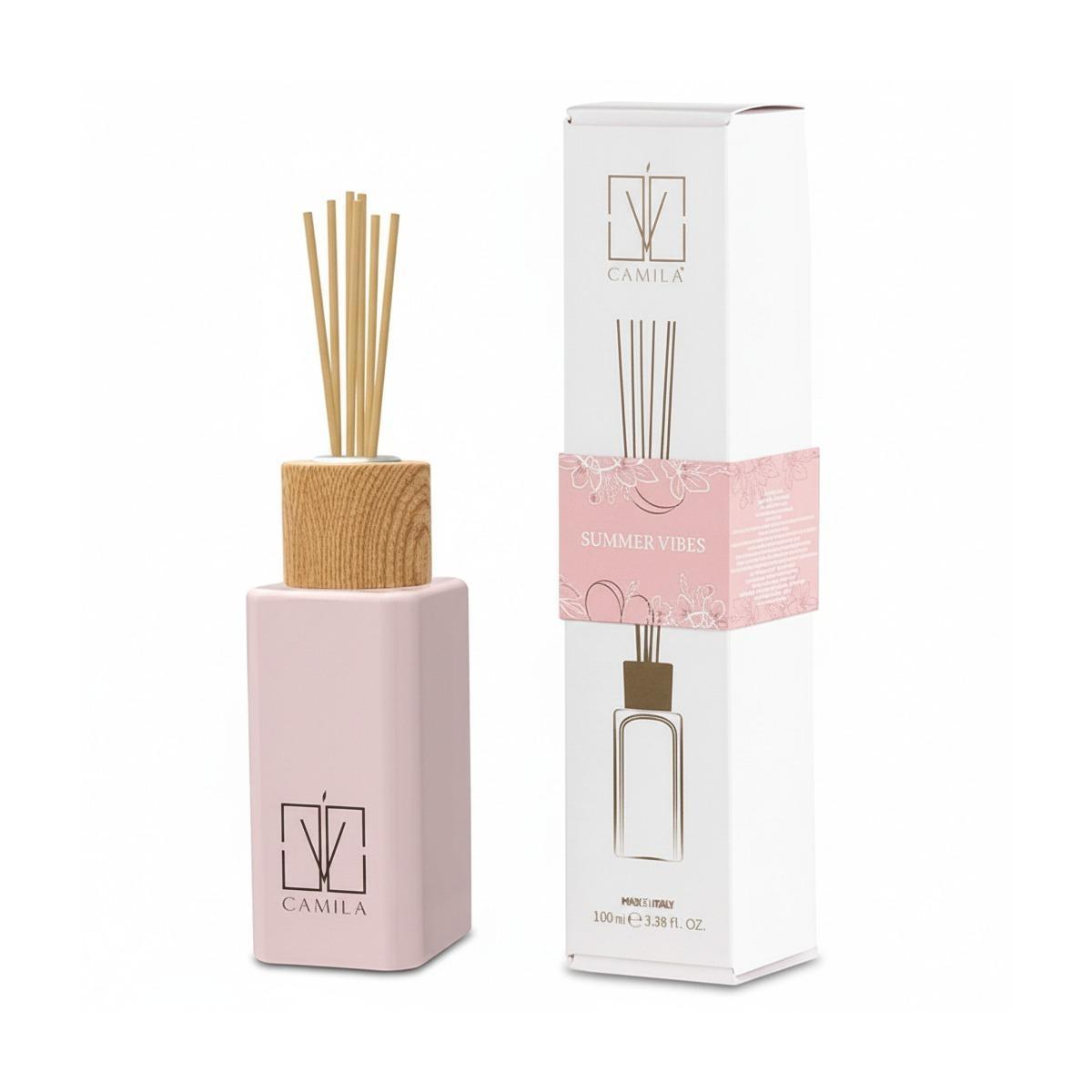 Diffusore 100 ml cipria chiaro fragranza summer vibes Camilia