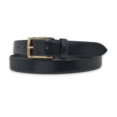 Cintura uomo made in italy in pelle box senza cuciture fibbia oro 30mm