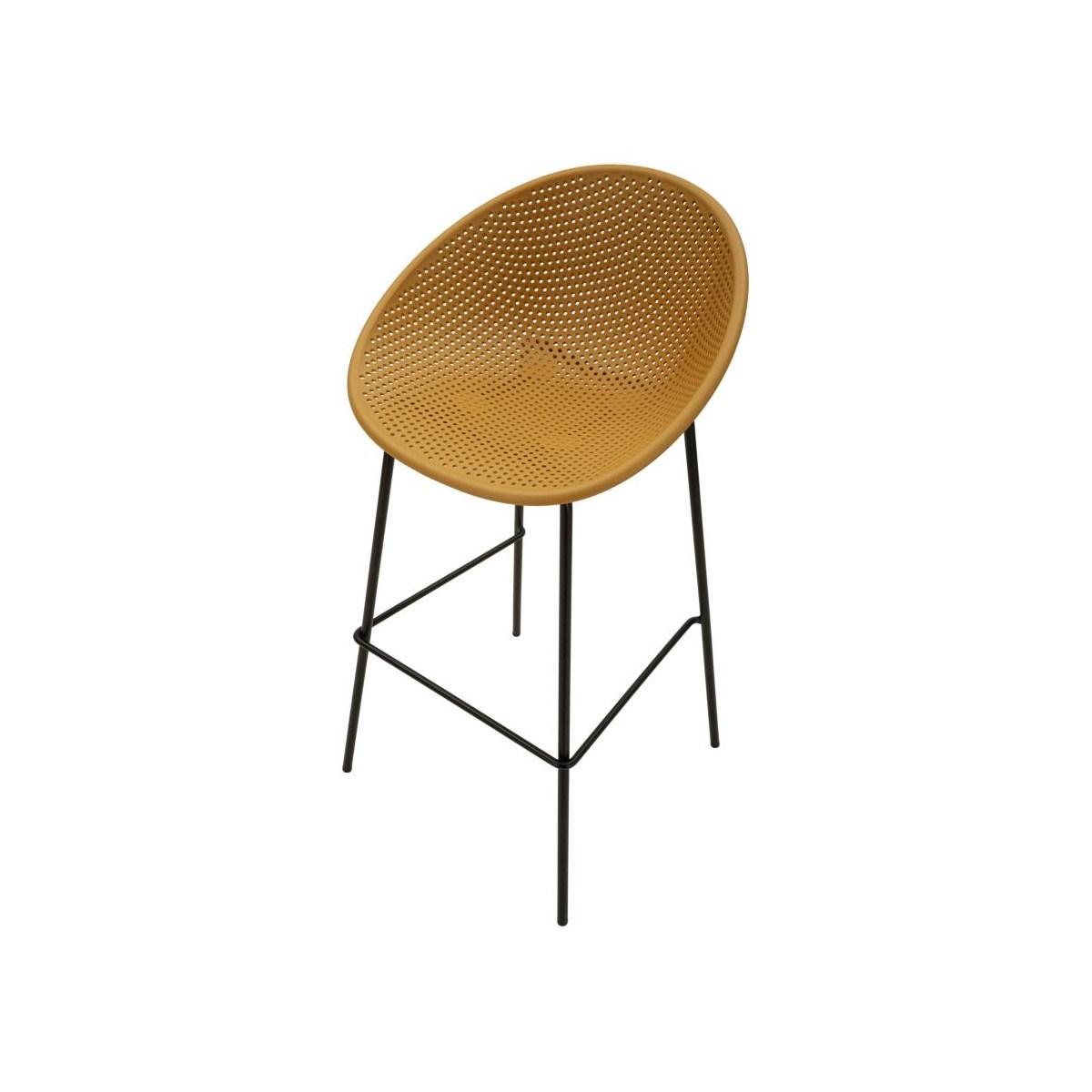 Sgabello bar ibiza senape set 2 pz cm 50x50x98 (altezza seduta cm 75)