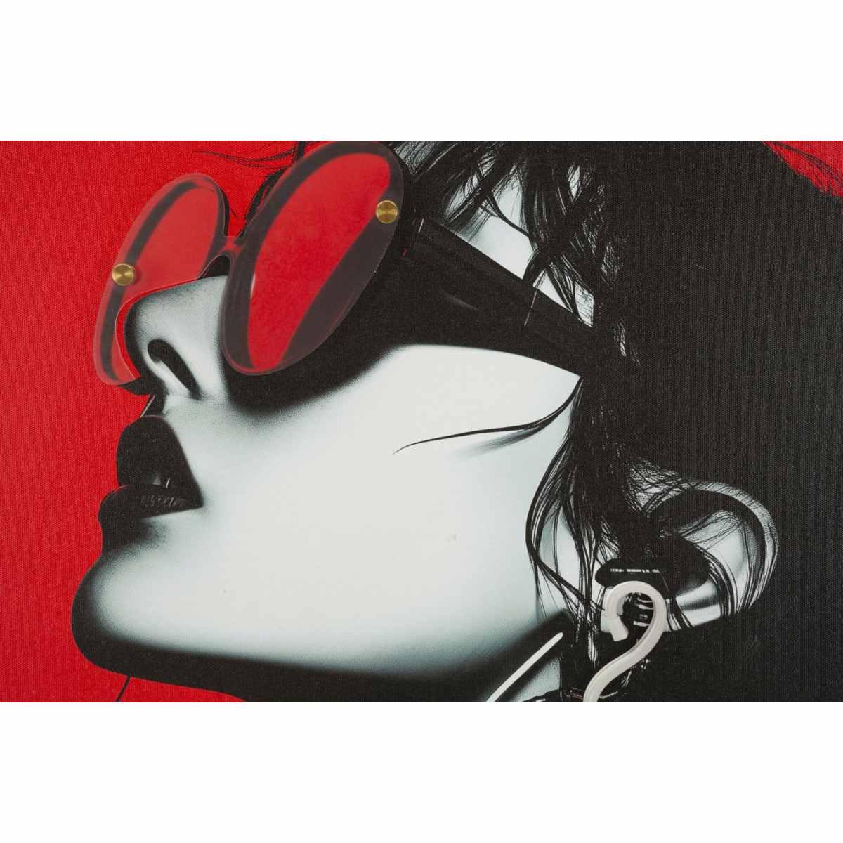 Stampa c/led su tela psyco -b- cm 60x3,5x90 (applicazione 3d acrilico)