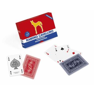 Carte da gioco Ramino Cavallino oro plastica Masenghini
